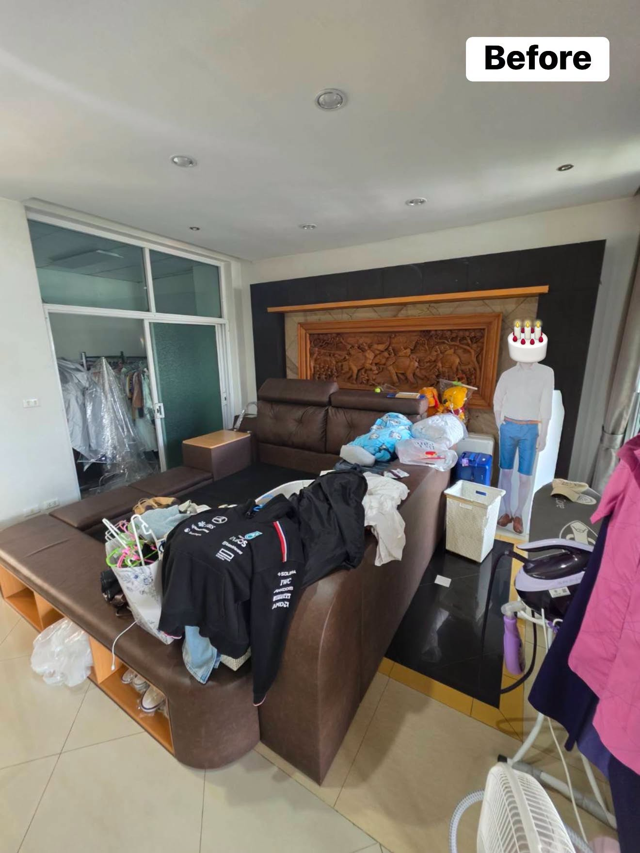 ห้องนอนที่พร้อมพักผ่อนก่อนจัด