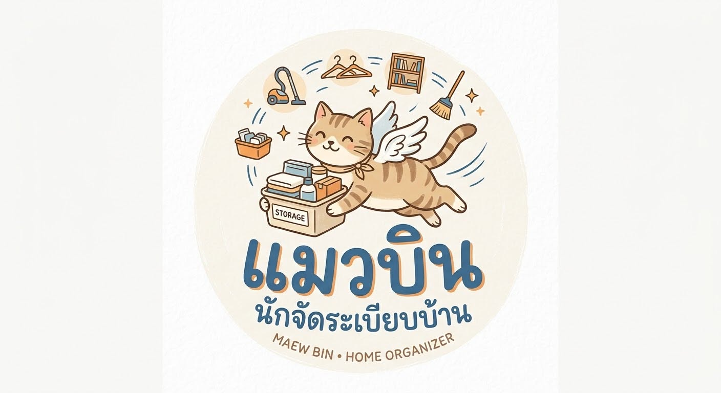 โลโก้แมวบิน นักจัดระเบียบบ้าน